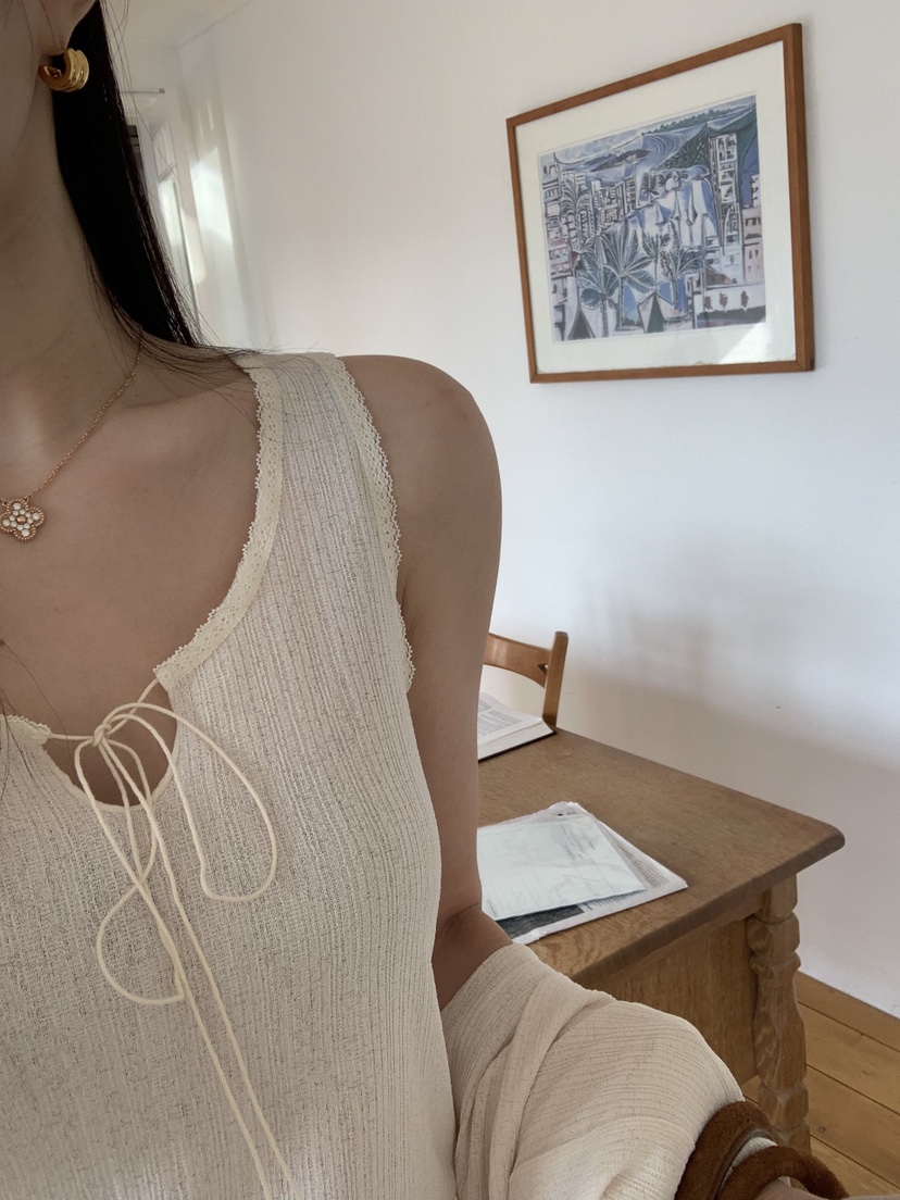 LA CREME韓國直郵實拍女士新品職業休閑26夏季吊帶背心蕾絲LA CREME吊帶/背心