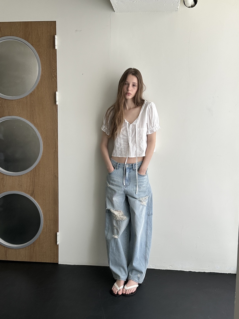 BOWIE韓國代購女裝新款人氣職業熱賣休閑26夏季襯衫蕾絲衫BOWIE襯衫/蕾絲衫