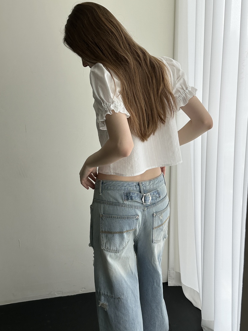 BOWIE韓國代購女裝新款人氣職業熱賣休閑26夏季襯衫蕾絲衫BOWIE襯衫/蕾絲衫