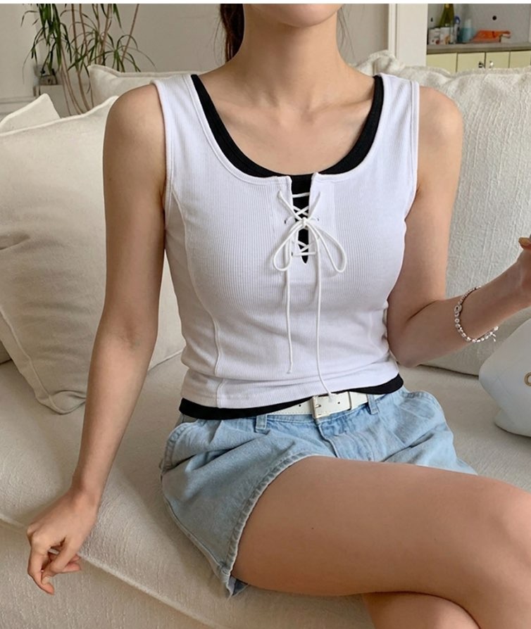 UNA/THE MAY韓國直郵女士新款休閑26夏季時尚推薦吊帶背心THEMAY/UNA吊帶/背心圖色2