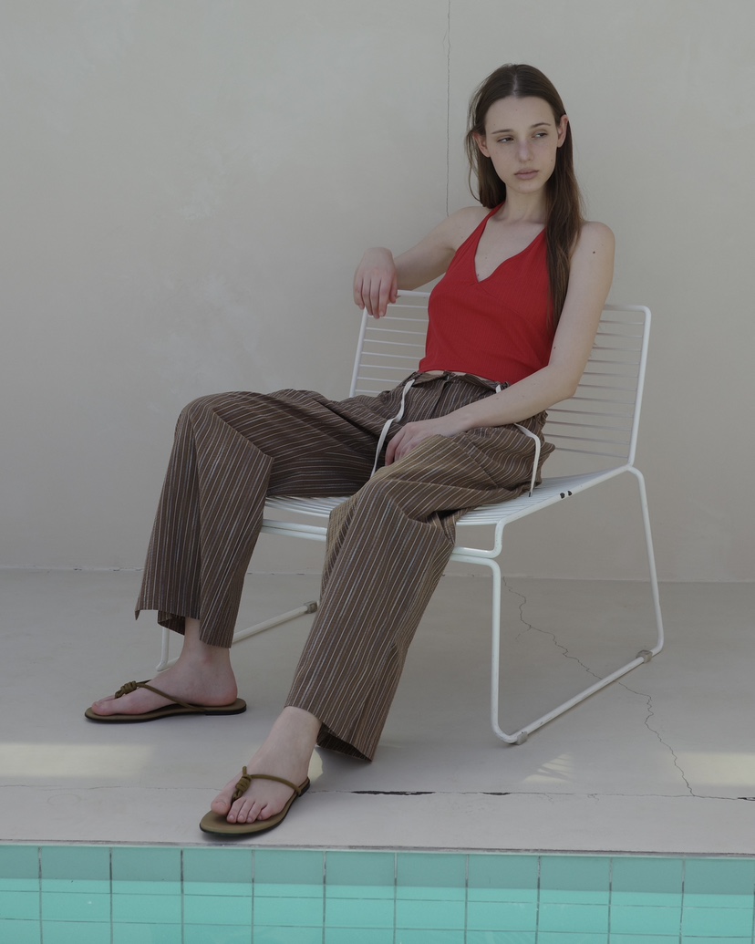 BOWIE韓國代購女裝新款時尚人氣26夏季休閑職業休閑褲條紋BOWIE休閑褲