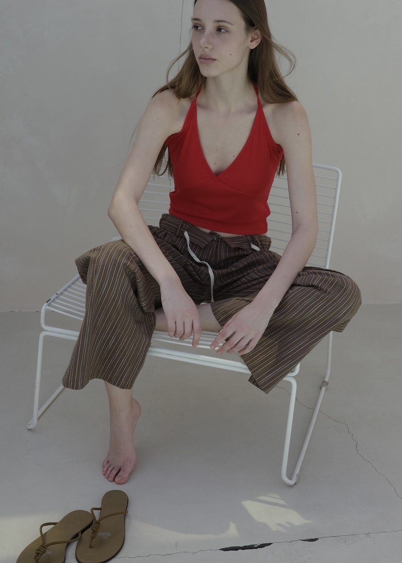 BOWIE韓國代購女裝新款時尚人氣26夏季休閑職業休閑褲條紋BOWIE休閑褲