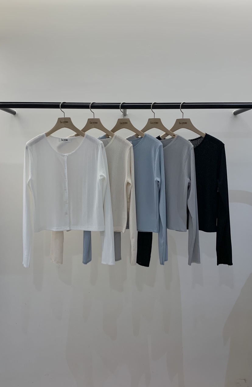 LA CREME韓國直郵女士新款熱賣休閑人氣職業推薦長袖T恤LA CREME長袖T恤