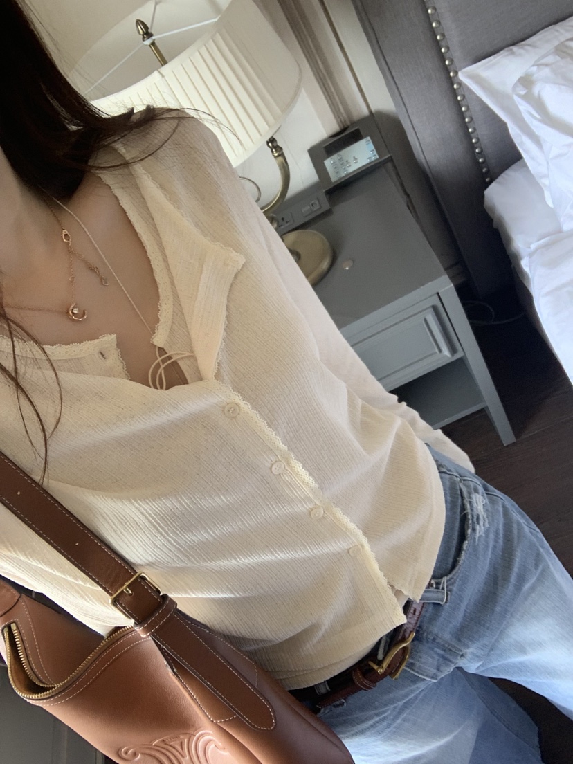 LA CREME韓國直郵女士新款熱賣休閑人氣職業推薦長袖T恤LA CREME長袖T恤