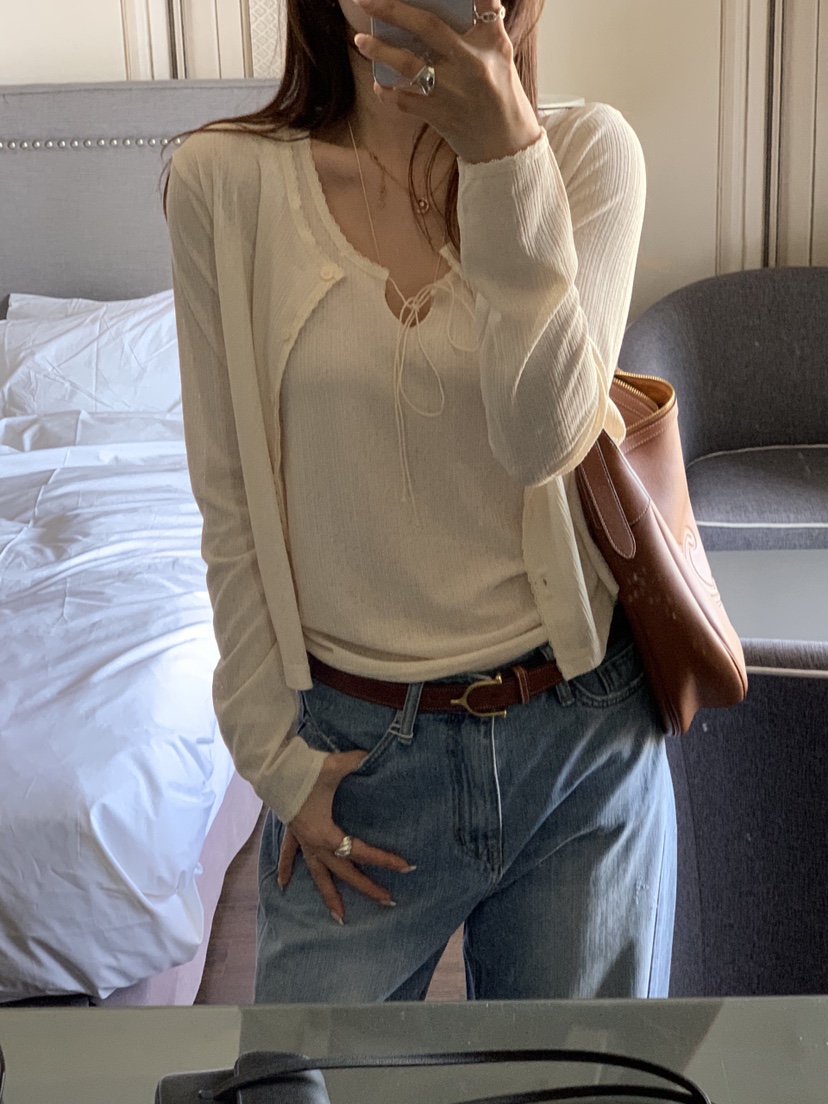 LA CREME韓國直郵女士新款熱賣休閑人氣職業推薦長袖T恤LA CREME長袖T恤