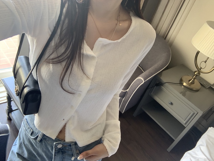 LA CREME韓國直郵女士新款熱賣休閑人氣職業推薦長袖T恤LA CREME長袖T恤