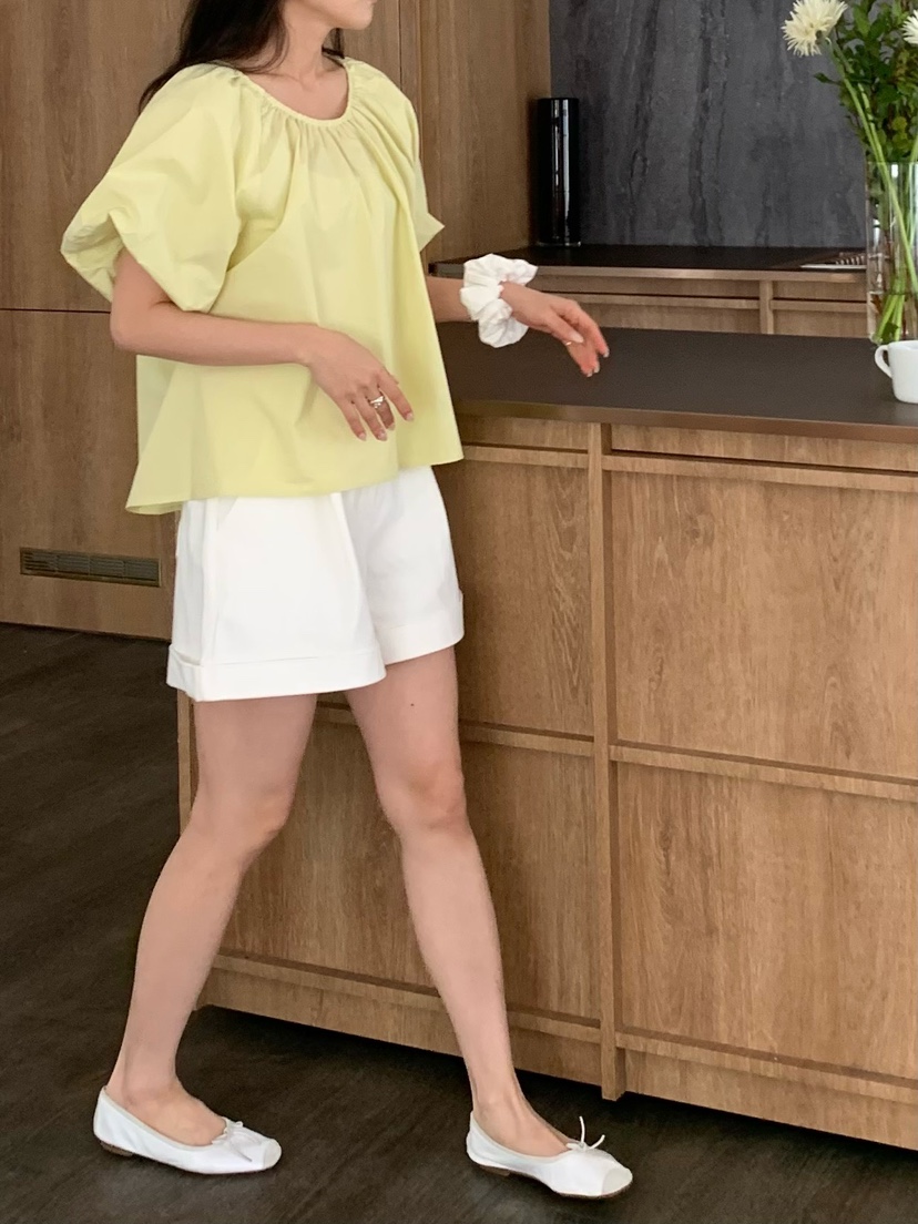 BLEECKER韓國直郵女裝新品休閑時尚職業推薦襯衫蕾絲衫褶皺BLEECKER襯衫/蕾絲衫