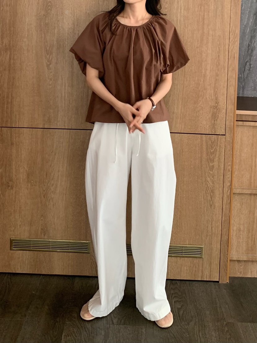 BLEECKER韓國直郵女裝新品休閑時尚職業推薦襯衫蕾絲衫褶皺BLEECKER襯衫/蕾絲衫