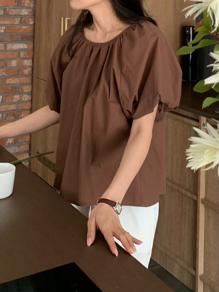 BLEECKER韓國直郵女裝新品休閑時尚職業推薦襯衫蕾絲衫褶皺BLEECKER襯衫/蕾絲衫