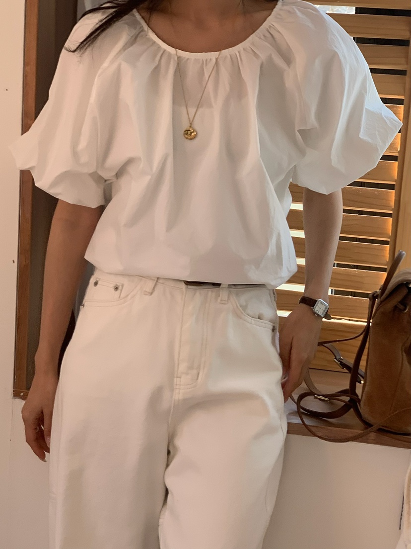 BLEECKER韓國直郵女裝新品休閑時尚職業推薦襯衫蕾絲衫褶皺BLEECKER襯衫/蕾絲衫