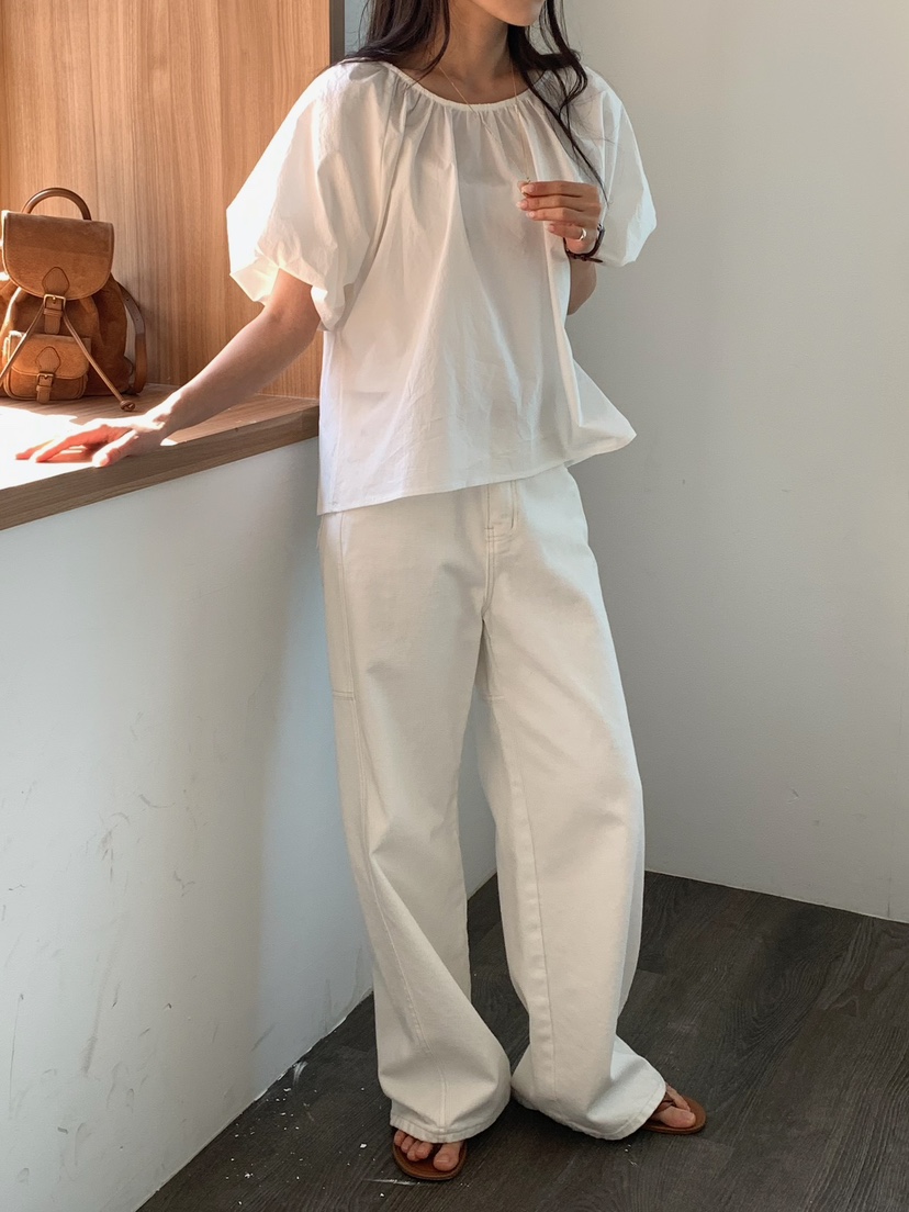 BLEECKER韓國直郵女裝新品休閑時尚職業推薦襯衫蕾絲衫褶皺BLEECKER襯衫/蕾絲衫