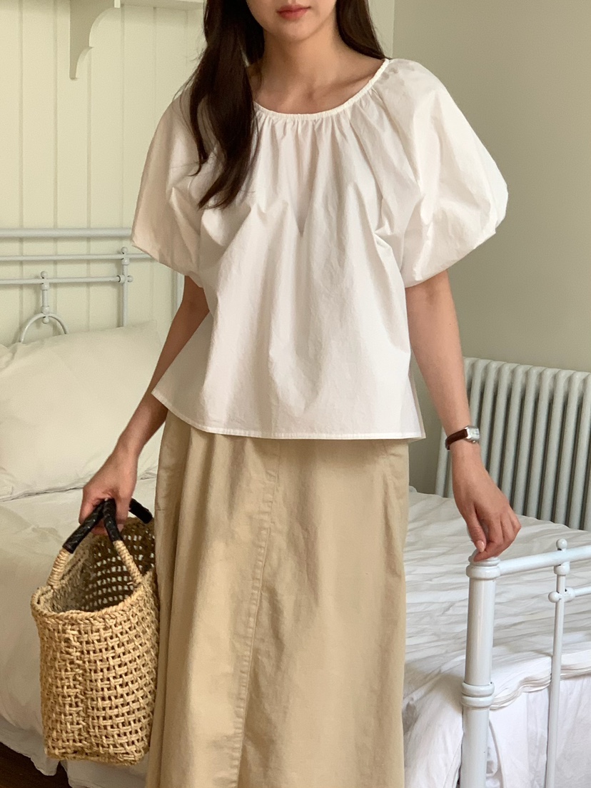 BLEECKER韓國直郵女裝新品休閑時尚職業推薦襯衫蕾絲衫褶皺BLEECKER襯衫/蕾絲衫