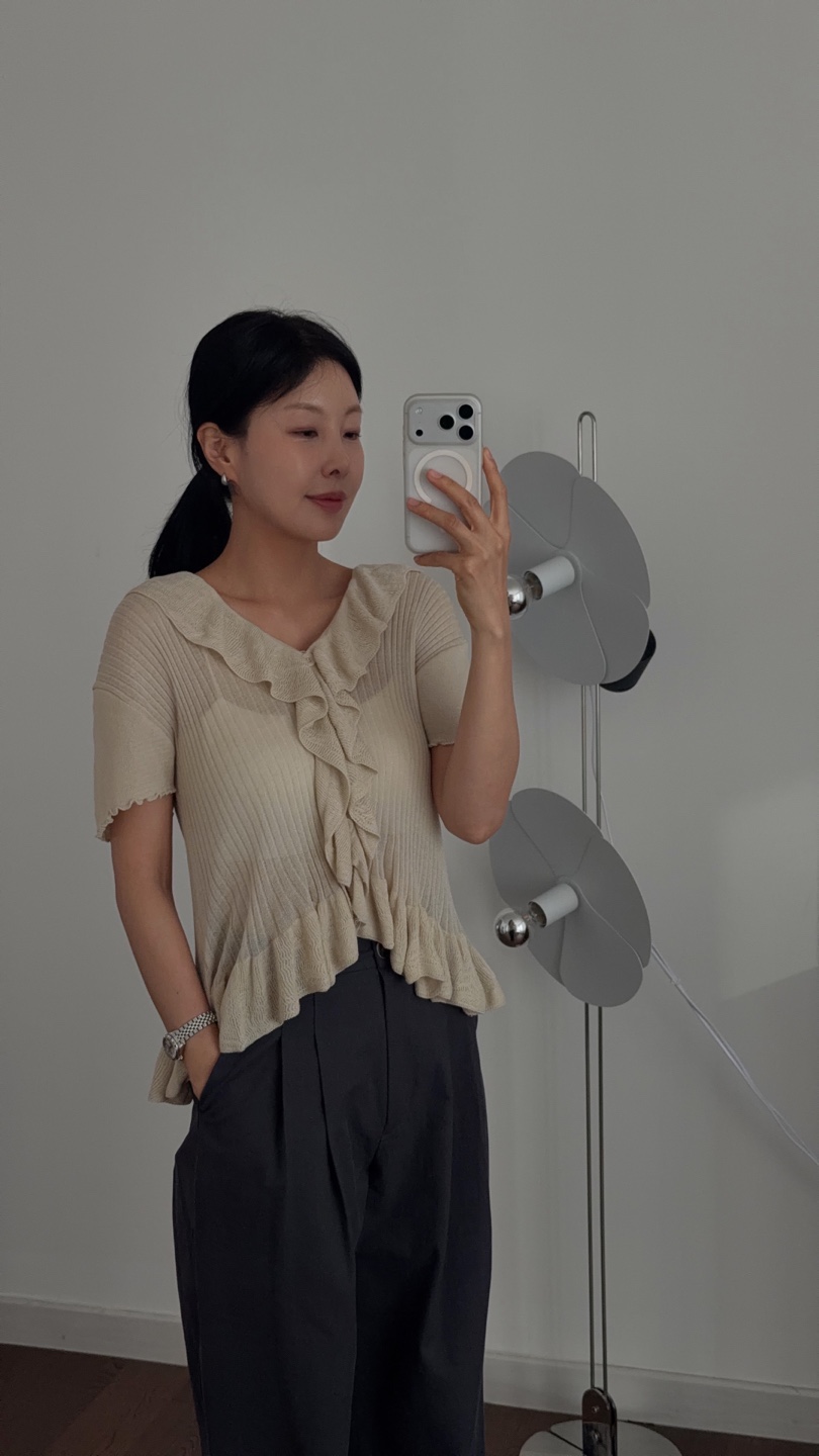 MILUI韓國直郵實拍女裝新款推薦人氣休閑職業時尚26夏季針織衫MILUI針織衫