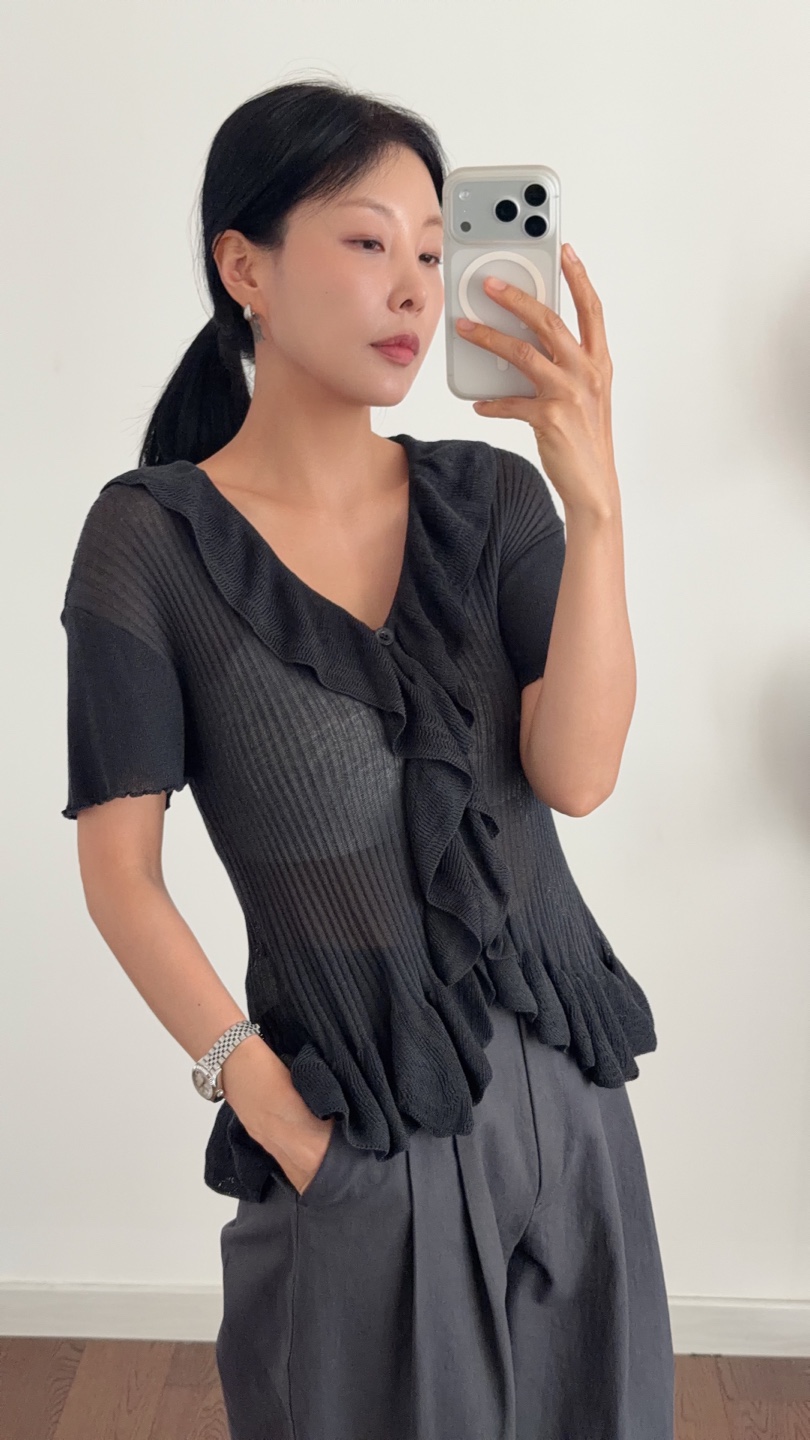 MILUI韓國直郵實拍女裝新款推薦人氣休閑職業時尚26夏季針織衫MILUI針織衫