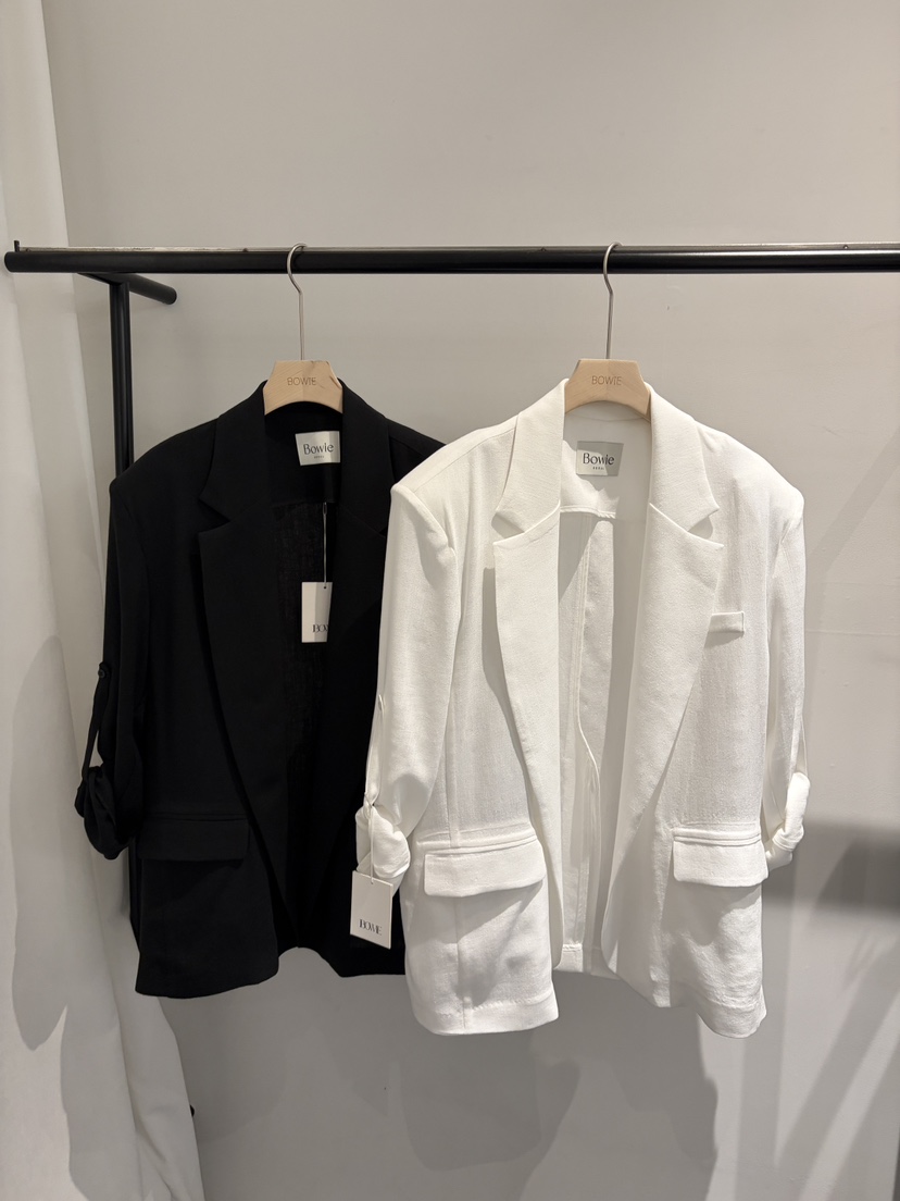 BOWIE韓國直郵女士新款推薦熱賣人氣休閑26春夏時尚夾克亞麻BOWIE夾克