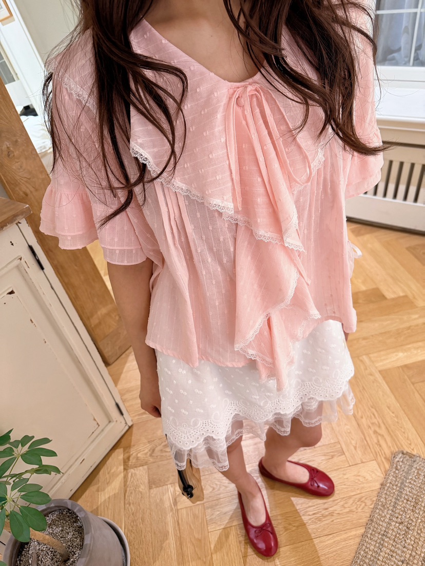 BOUTIQUE-L韓國東大門直郵女裝新品熱賣襯衫蕾絲衫不含腰帶BOUTIQUE-L襯衫/蕾絲衫