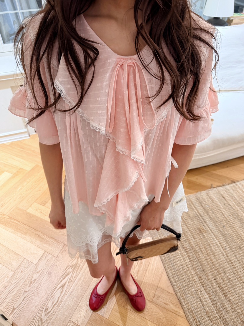 BOUTIQUE-L韓國東大門直郵女裝新品熱賣襯衫蕾絲衫不含腰帶BOUTIQUE-L襯衫/蕾絲衫