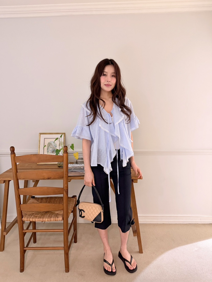 BOUTIQUE-L韓國東大門直郵女裝新品熱賣襯衫蕾絲衫不含腰帶BOUTIQUE-L襯衫/蕾絲衫