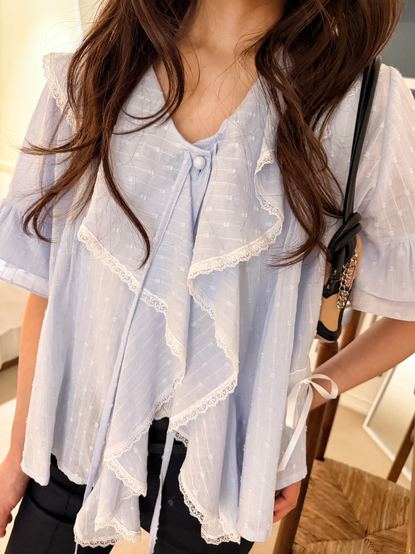 BOUTIQUE-L韓國東大門直郵女裝新品熱賣襯衫蕾絲衫不含腰帶BOUTIQUE-L襯衫/蕾絲衫