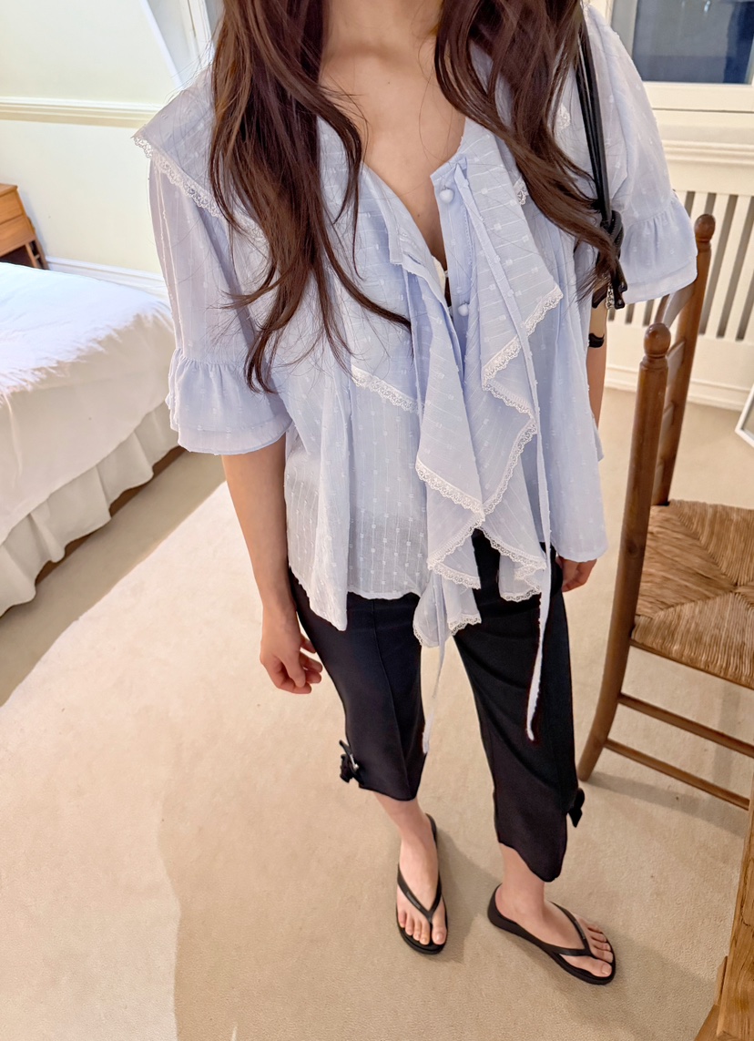 BOUTIQUE-L韓國東大門直郵女裝新品熱賣襯衫蕾絲衫不含腰帶BOUTIQUE-L襯衫/蕾絲衫圖色2