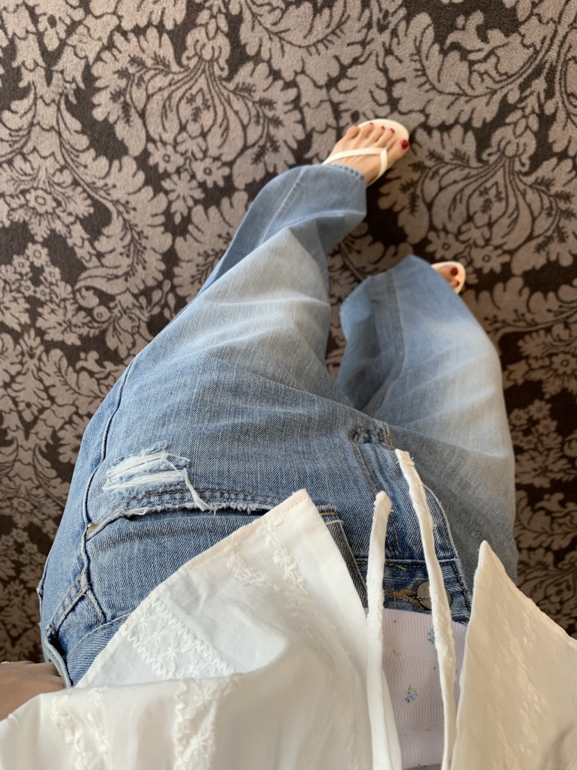 LA CREME韓國直郵實拍女士新品26夏季休閑26春夏時尚牛仔褲LA CREME牛仔褲