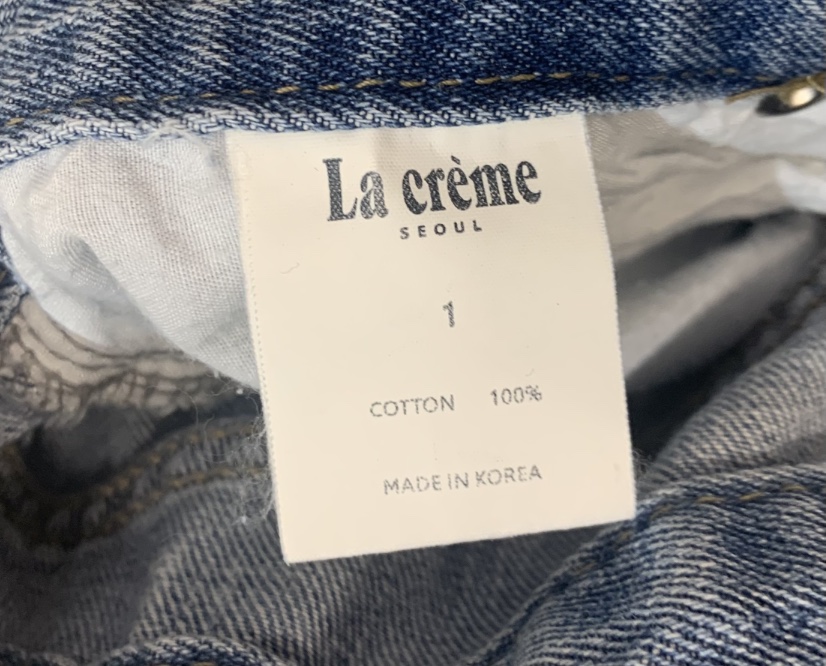 LA CREME韓國直郵實拍女士新品26夏季休閑26春夏時尚牛仔褲LA CREME牛仔褲