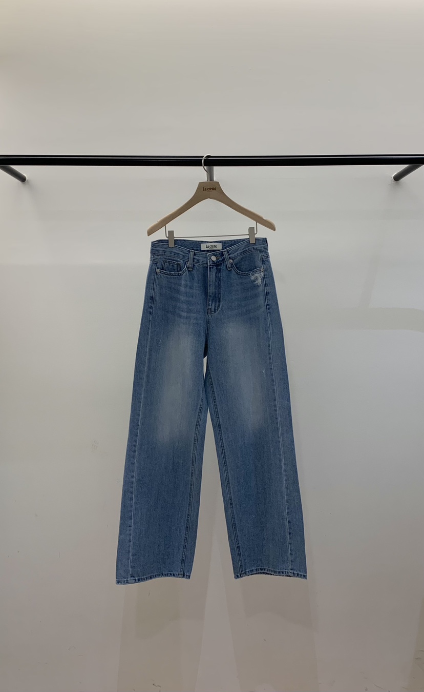 LA CREME韓國直郵實拍女士新品26夏季休閑26春夏時尚牛仔褲LA CREME牛仔褲圖色1