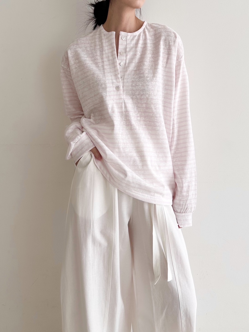 NOTHING韓國直郵女士新款休閑職業熱賣人氣時尚長袖T恤亞麻NOTHING長袖T恤