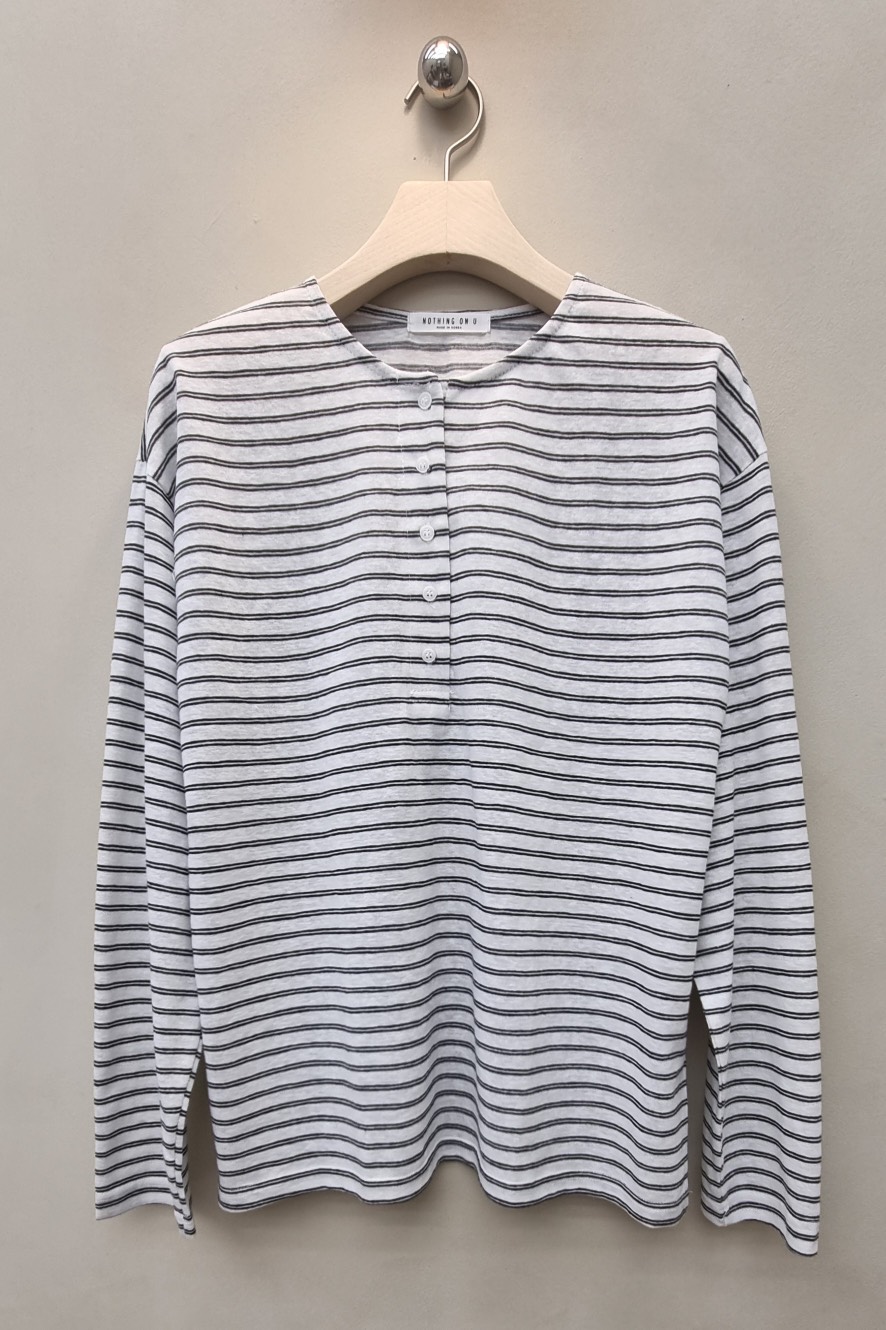 NOTHING韓國直郵女士新款休閑職業熱賣人氣時尚長袖T恤亞麻NOTHING長袖T恤圖色2