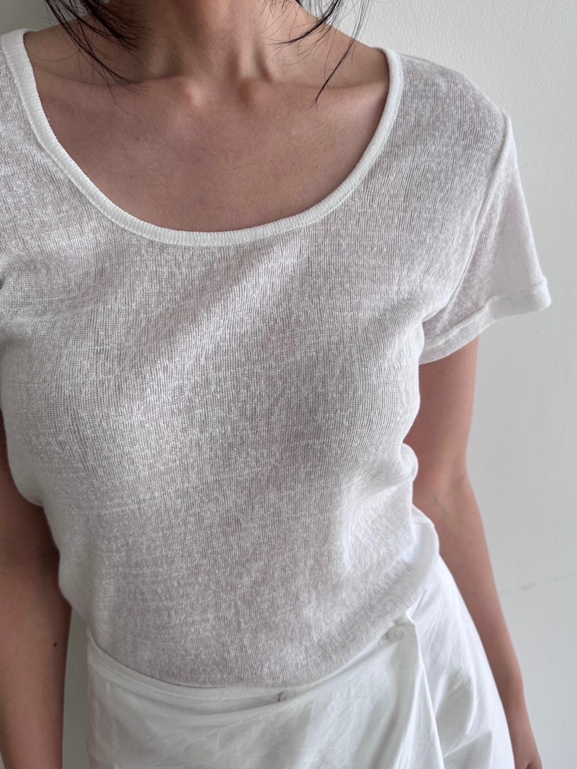 NOTHING東大門直郵女士新品人氣26春夏熱賣休閑T恤亞麻布U領NOTHINGT恤