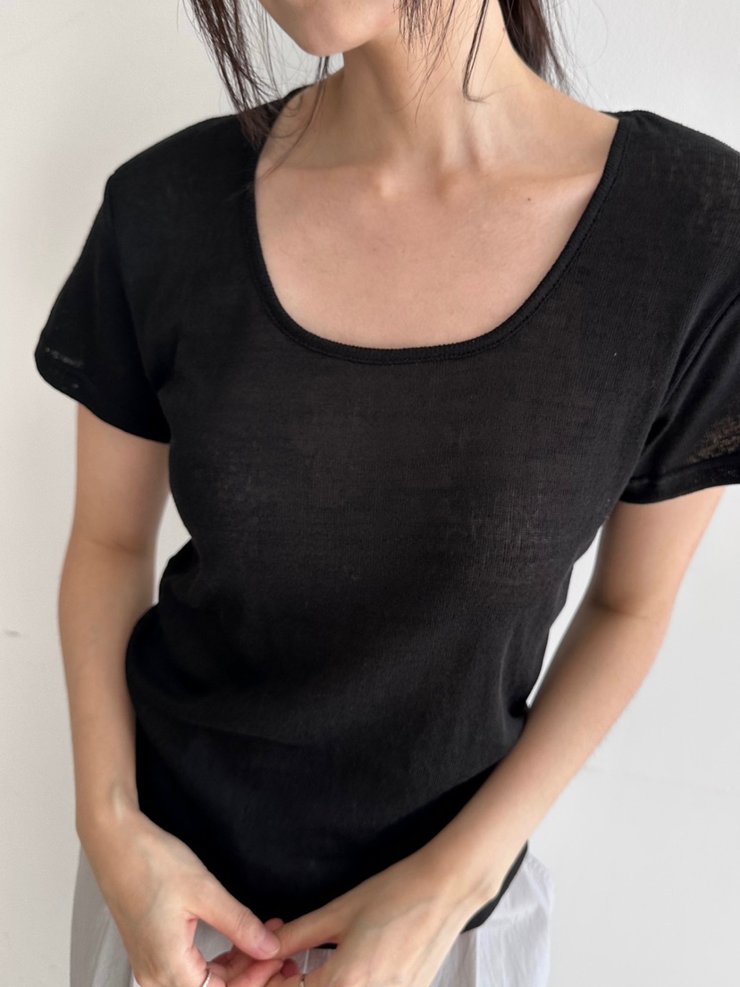 NOTHING東大門直郵女士新品人氣26春夏熱賣休閑T恤亞麻布U領NOTHINGT恤