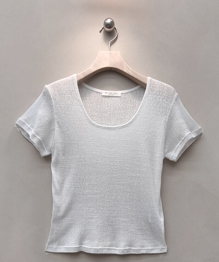 NOTHING東大門直郵女士新品人氣26春夏熱賣休閑T恤亞麻布U領NOTHINGT恤圖色1