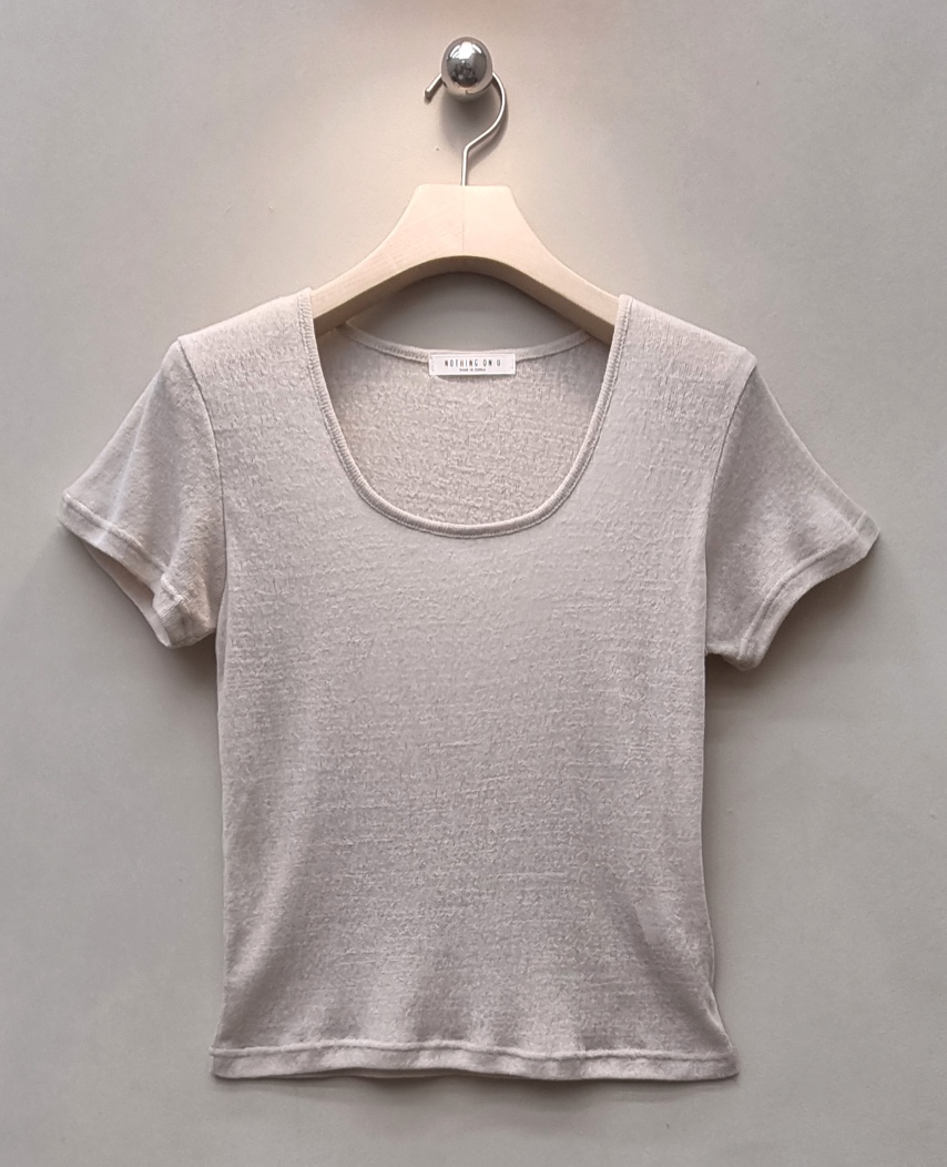NOTHING東大門直郵女士新品人氣26春夏熱賣休閑T恤亞麻布U領NOTHINGT恤圖色2