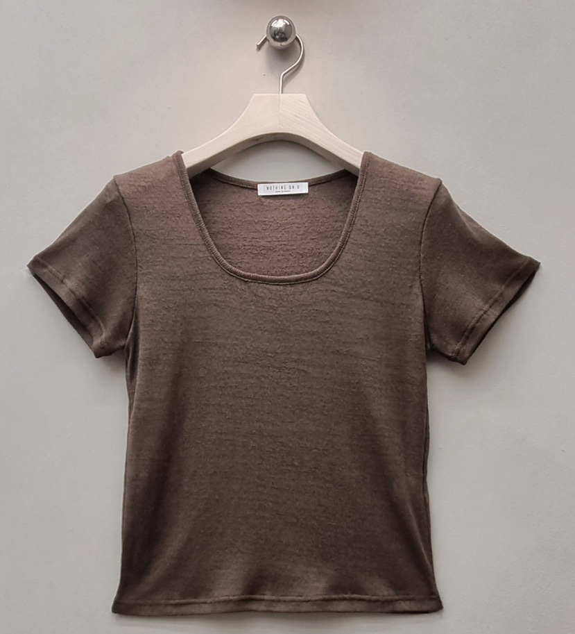 NOTHING東大門直郵女士新品人氣26春夏熱賣休閑T恤亞麻布U領NOTHINGT恤圖色3