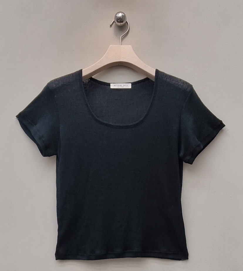 NOTHING東大門直郵女士新品人氣26春夏熱賣休閑T恤亞麻布U領NOTHINGT恤圖色4