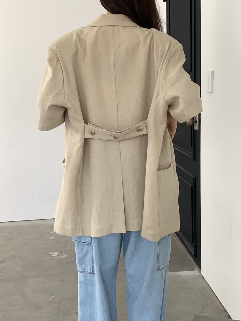 COME OPEN/HAPER韓國代購女裝新款休閑職業時尚夾克亞麻COME OPEN/HAPER夾克