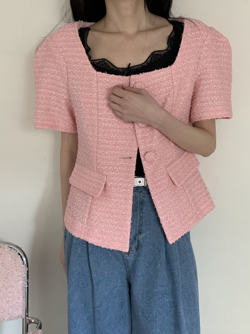 COME OPEN/HAPER東大門實拍女裝新品推薦職業夾克粗花呢COME OPEN/HAPER夾克