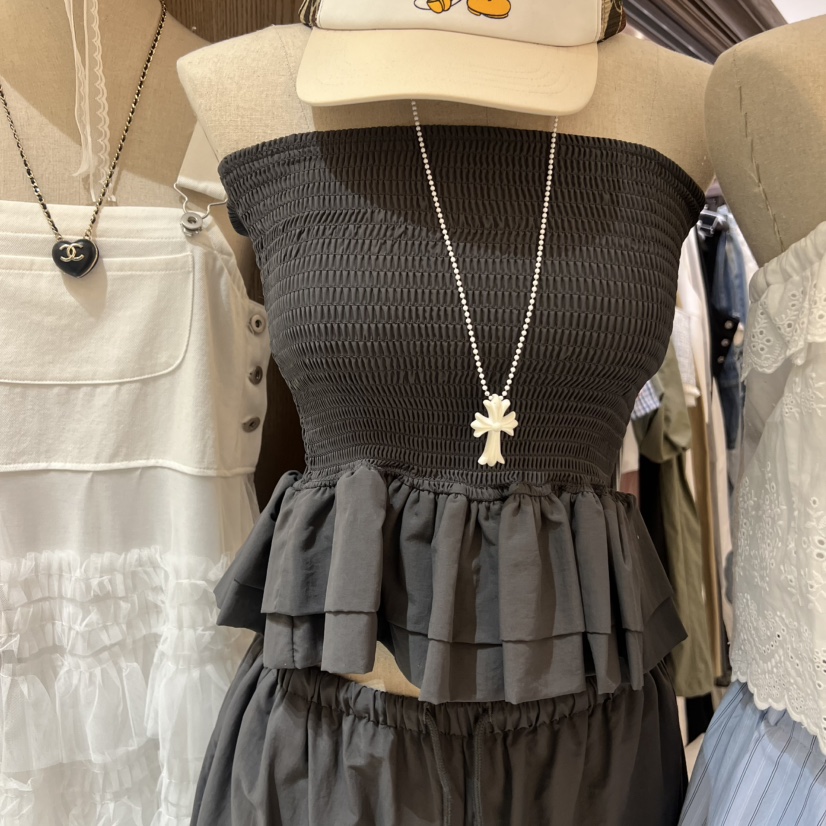 VIRKIN東大門代購女裝新品熱賣真品休閑吊帶背心不含項鏈VIRKIN吊帶/背心圖色1