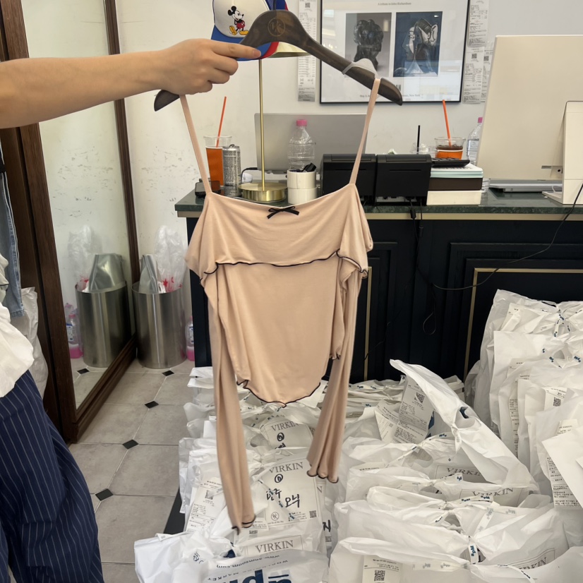 VIRKIN韓國代購女士新品熱賣真品人氣時尚職業推薦長袖T恤VIRKIN長袖T恤圖色3