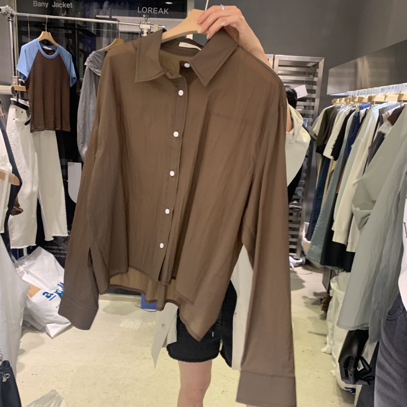 BANY ANCO東大門代購女士新款人氣休閑真品襯衫蕾絲衫透明BANY ANCO襯衫/蕾絲衫圖色3