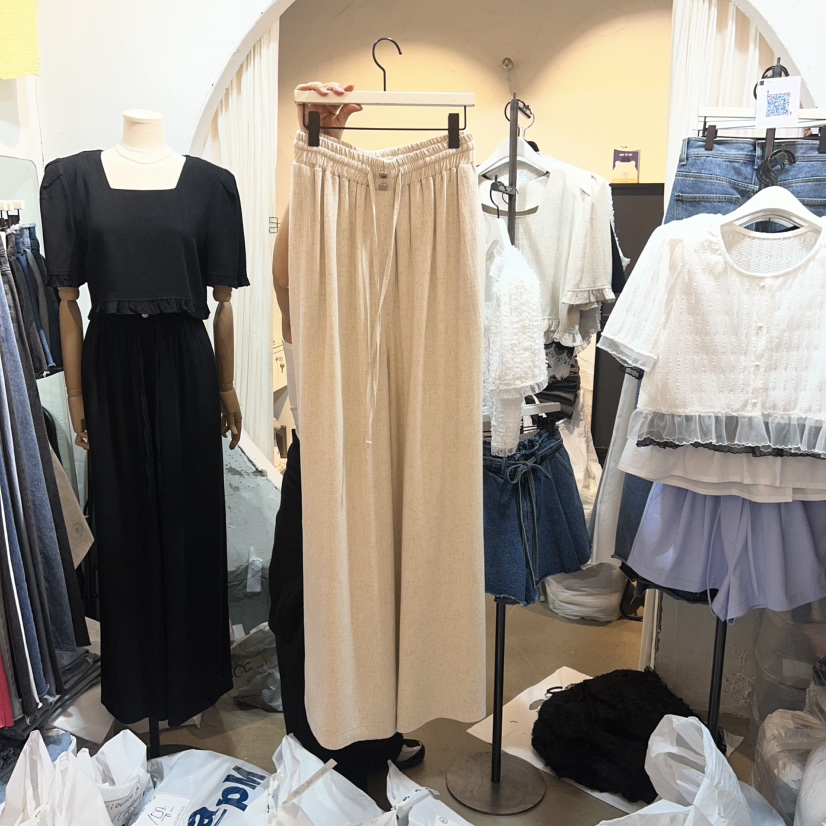 OZ韓國直郵女裝新品時尚26春夏人氣推薦休閑休閑褲亞麻布OZ.ounce休閑褲圖色2