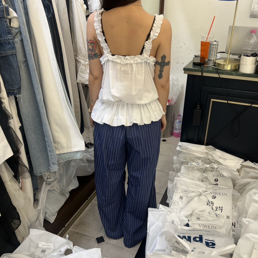 VIRKIN韓國代購女裝新款26春夏真品推薦休閑職業吊帶背心VIRKIN吊帶/背心