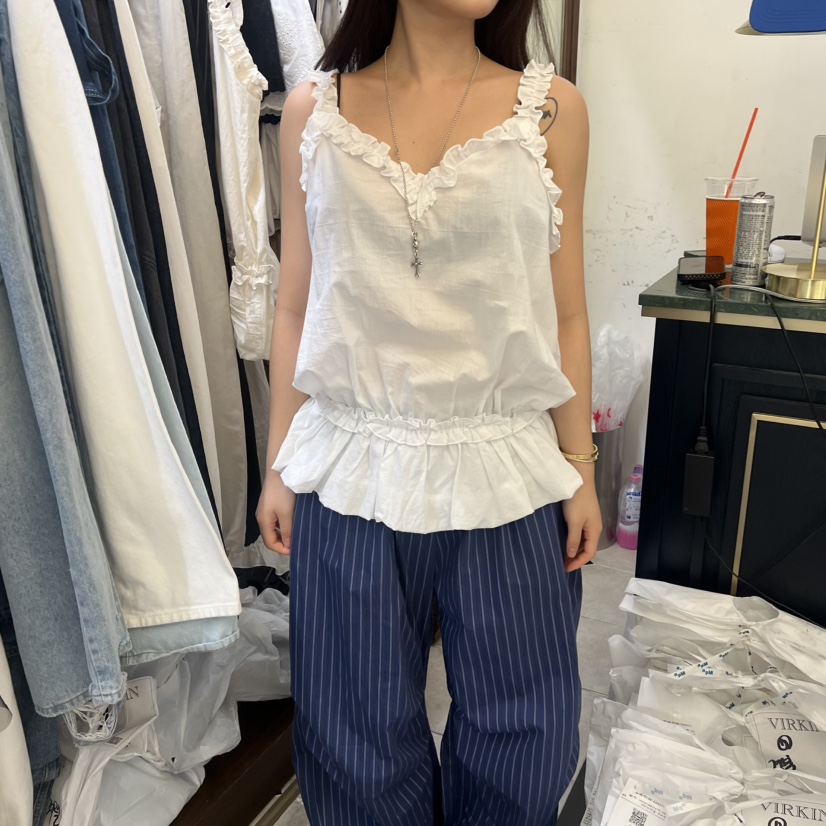 VIRKIN韓國代購女裝新款26春夏真品推薦休閑職業吊帶背心VIRKIN吊帶/背心圖色1