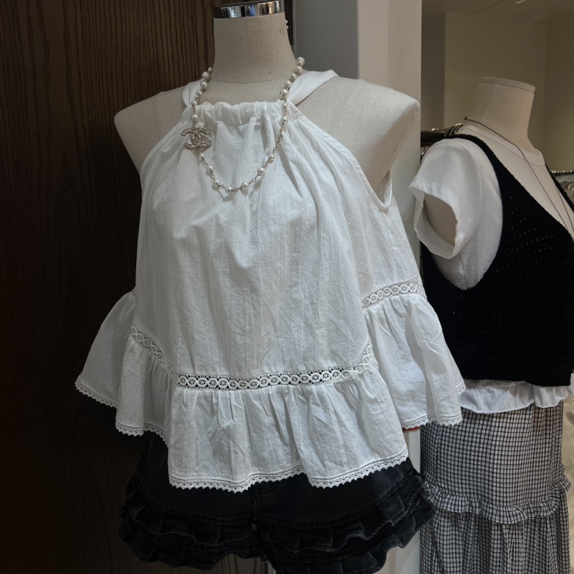 VIRKIN東大門實拍女士新品26春夏人氣吊帶背心不含項鏈露肩VIRKIN吊帶/背心圖色1