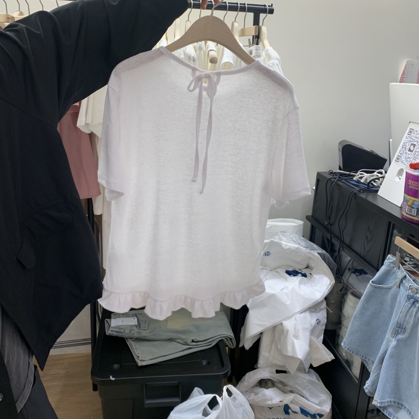 SPAGHETTI東大門實拍女裝新品真品熱賣休閑職業時尚T恤亞麻spaghettiT恤