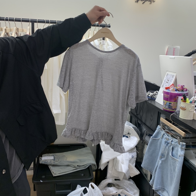 SPAGHETTI東大門實拍女裝新品真品熱賣休閑職業時尚T恤亞麻spaghettiT恤圖色3