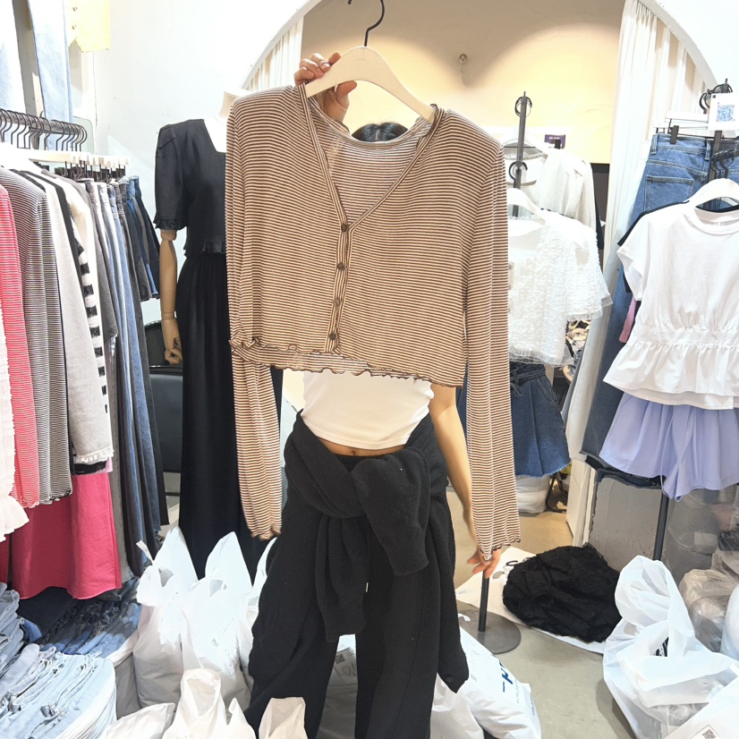 OZ韓國直郵女裝新品職業人氣熱賣休閑時尚26春夏推薦長袖T恤OZ.ounce長袖T恤圖色2