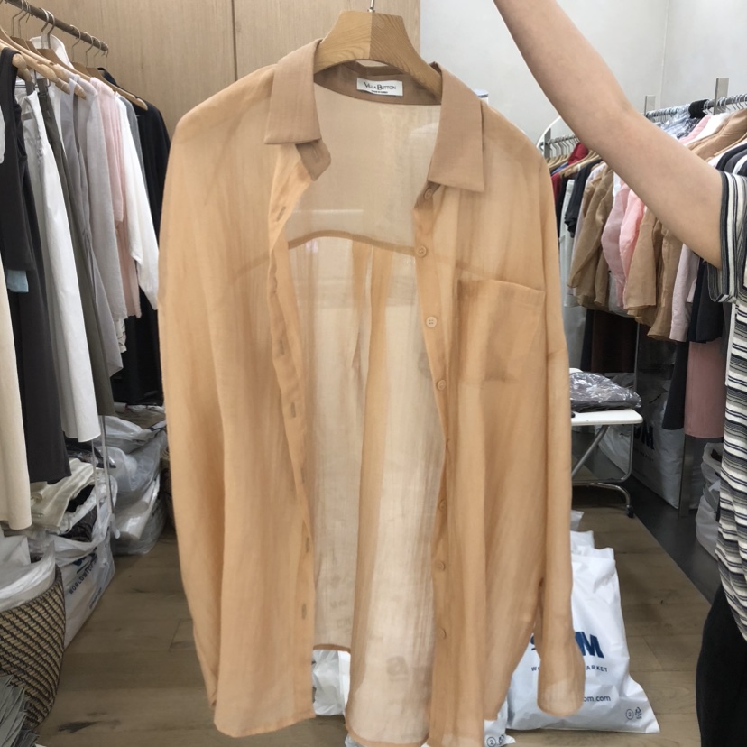 VILLABUTTON東大門代購女士新品休閑熱賣襯衫蕾絲衫透視褶皺VILLABUTTON襯衫/蕾絲衫圖色3