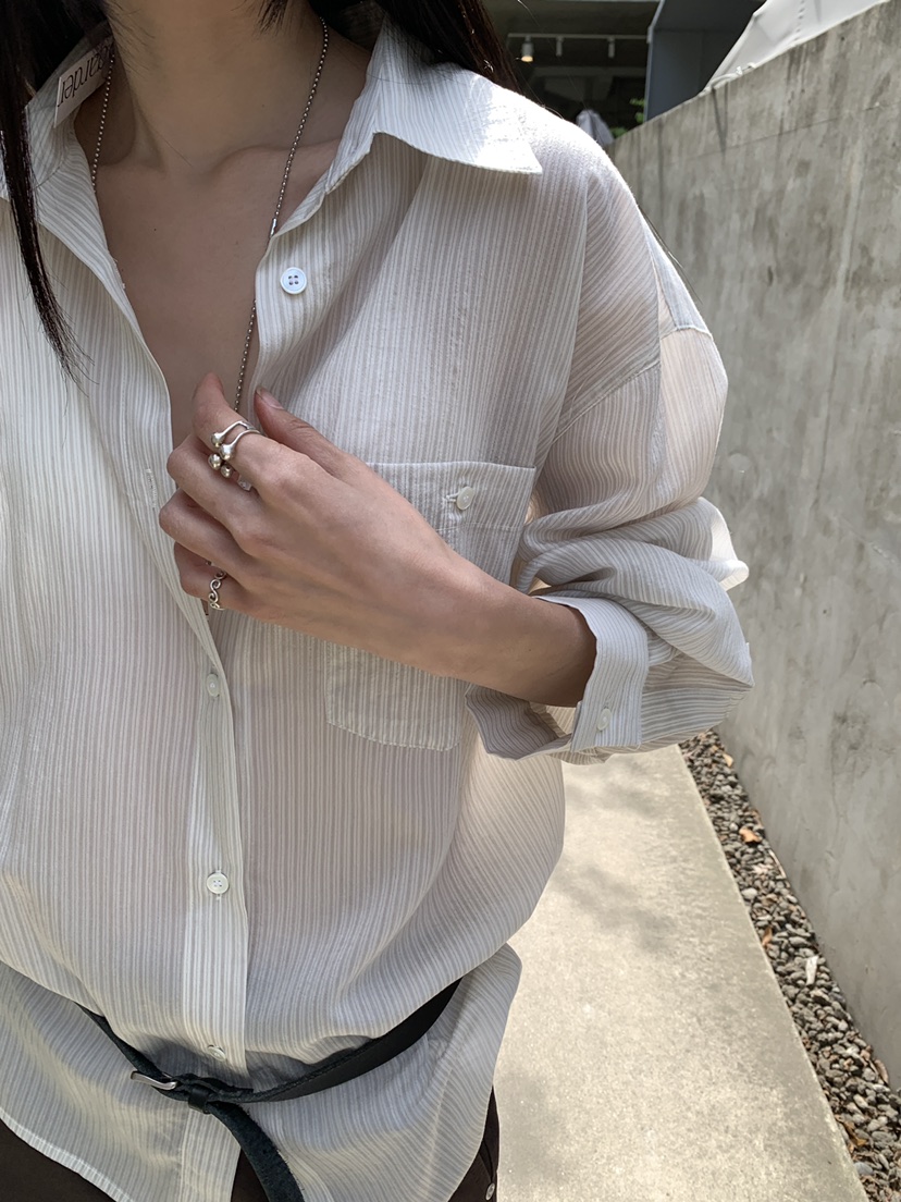 B_GARDER東大門代購女裝新款職業推薦休閑襯衫蕾絲衫條紋B.GARDER襯衫/蕾絲衫