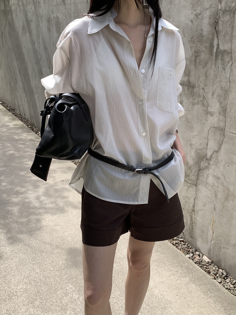 B_GARDER東大門代購女裝新款職業推薦休閑襯衫蕾絲衫條紋B.GARDER襯衫/蕾絲衫